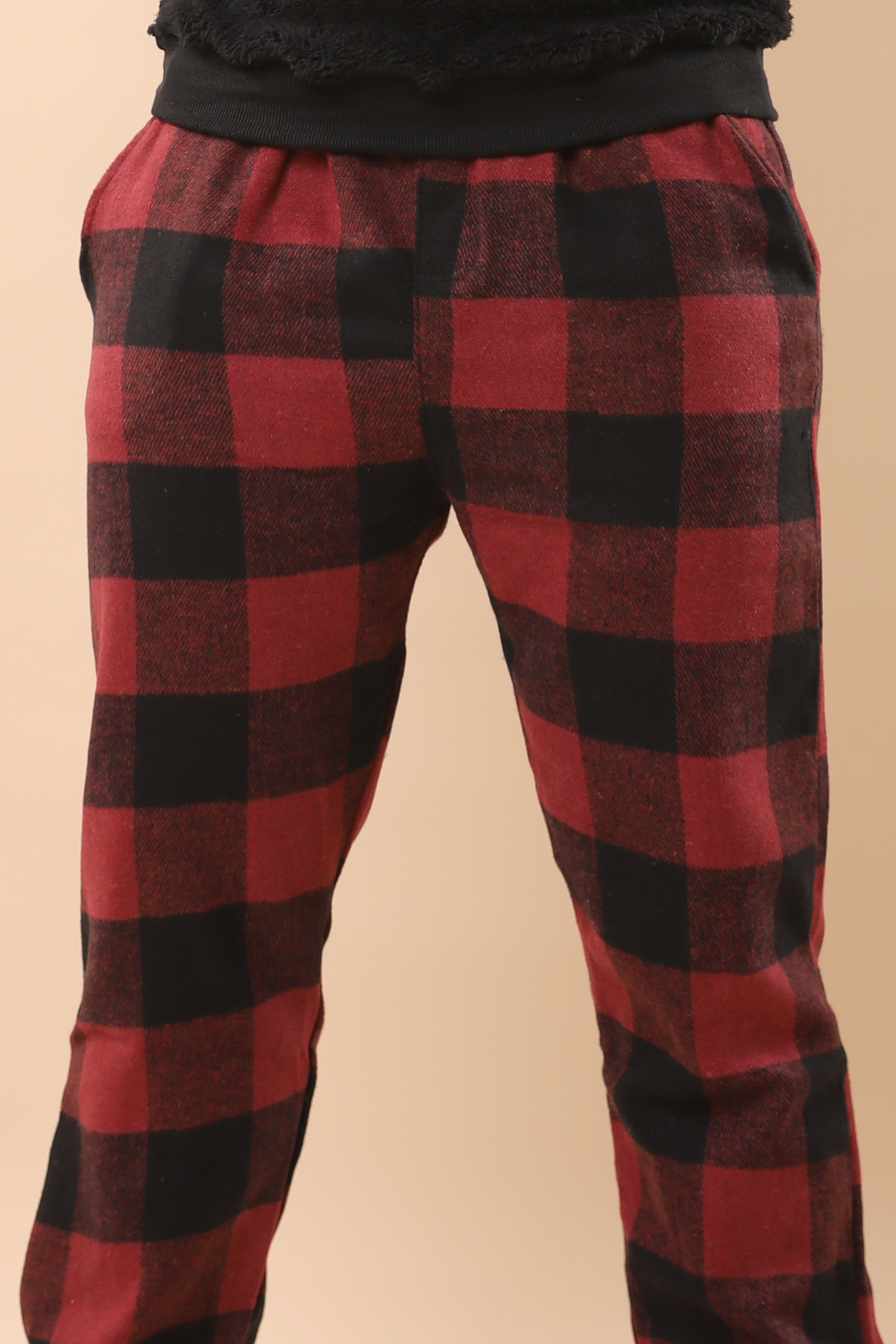 Christmas Maroon & Black Plaid PJs 5