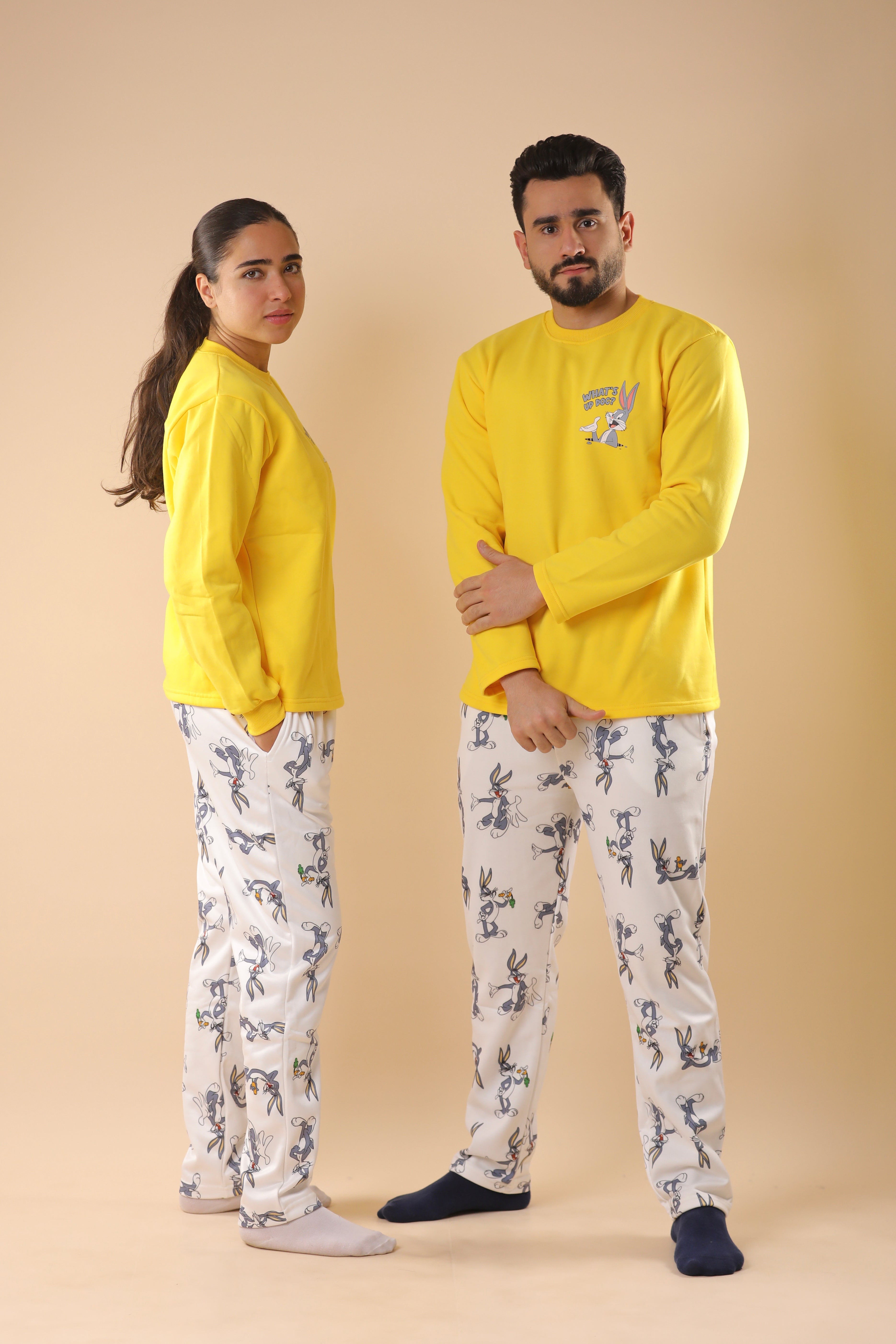 Bugs Bunny Printed PJs Couple Set