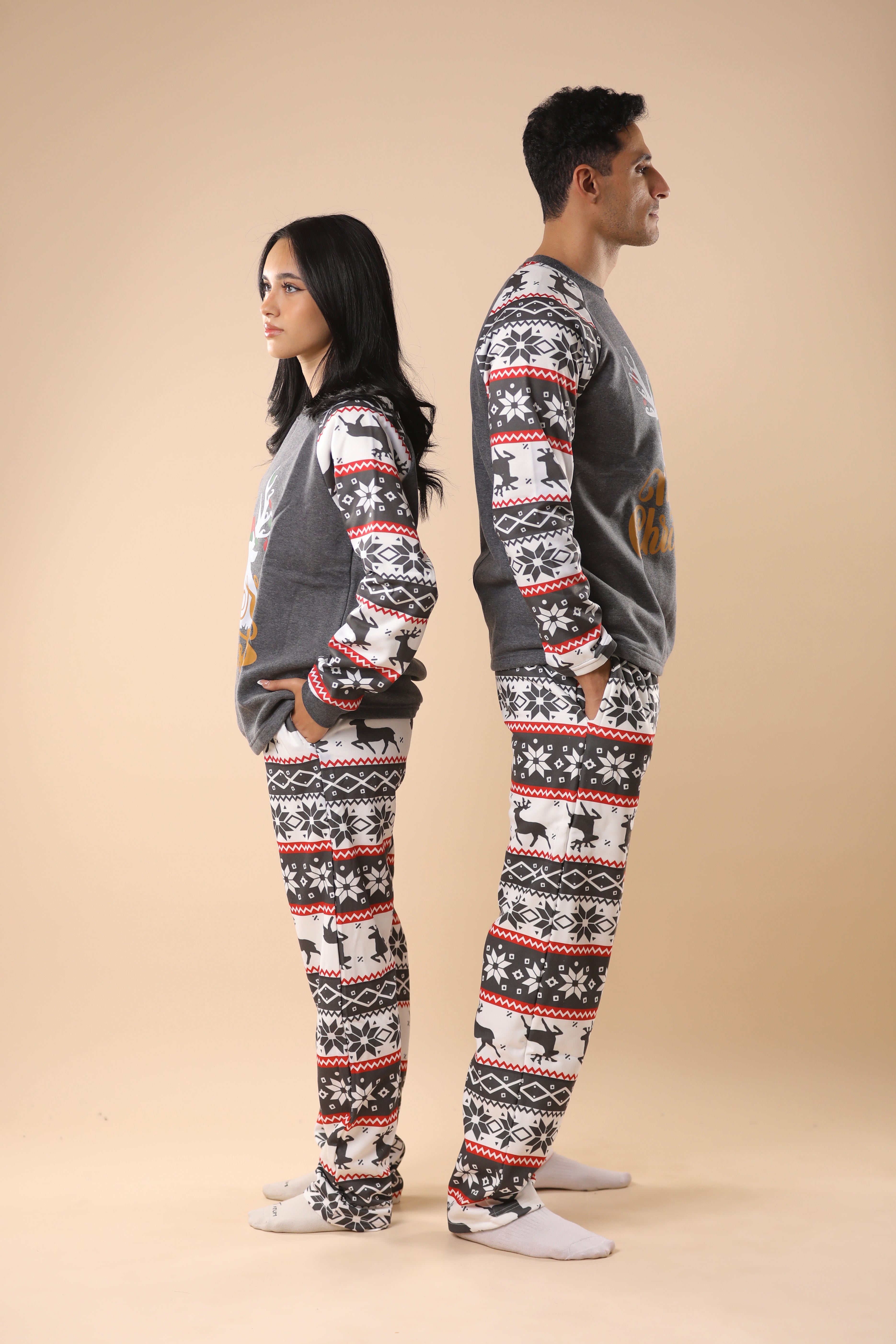 Merry Christmas Printed PJs Couple Set