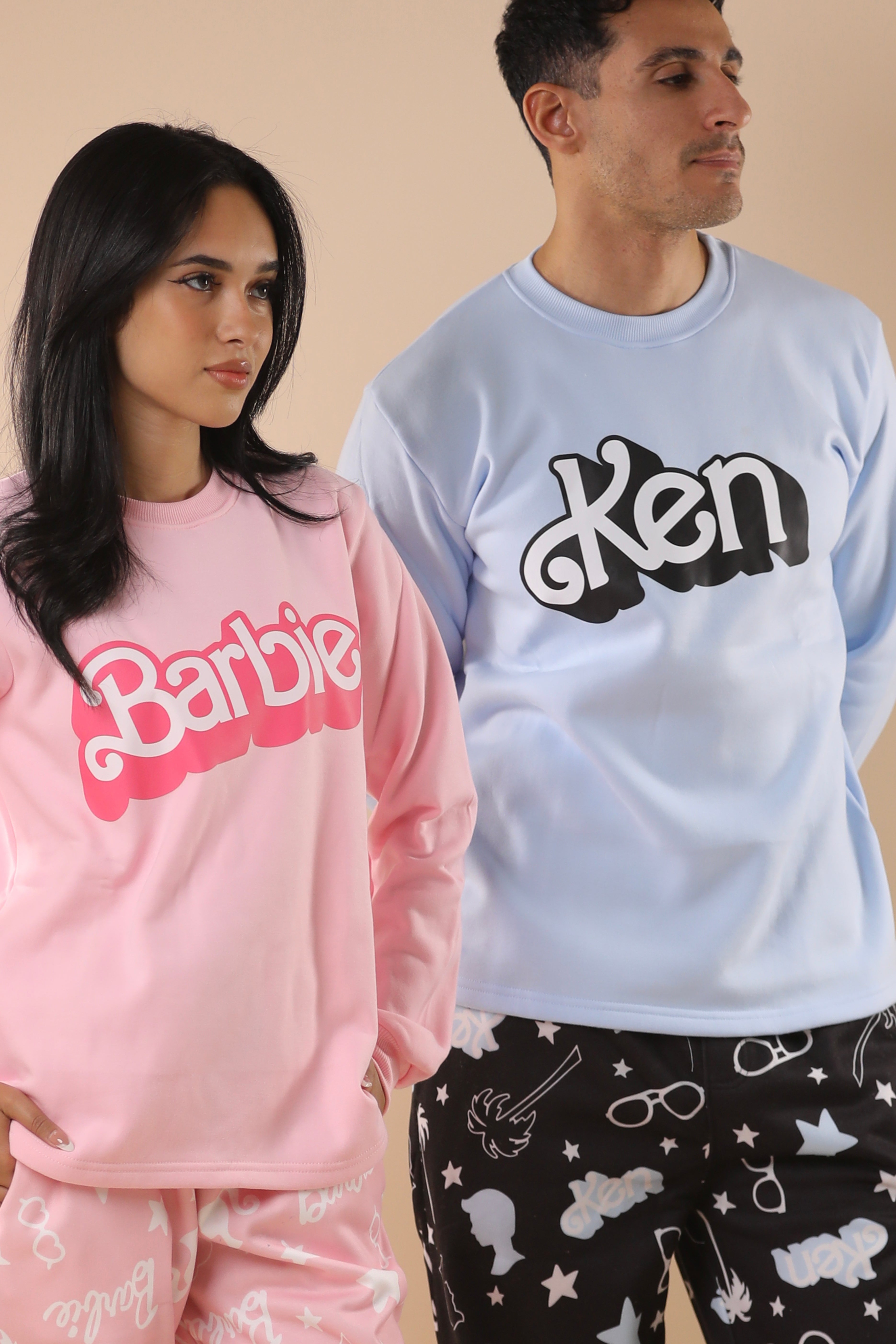 Ken & Barbie Printed PJs Couple Set