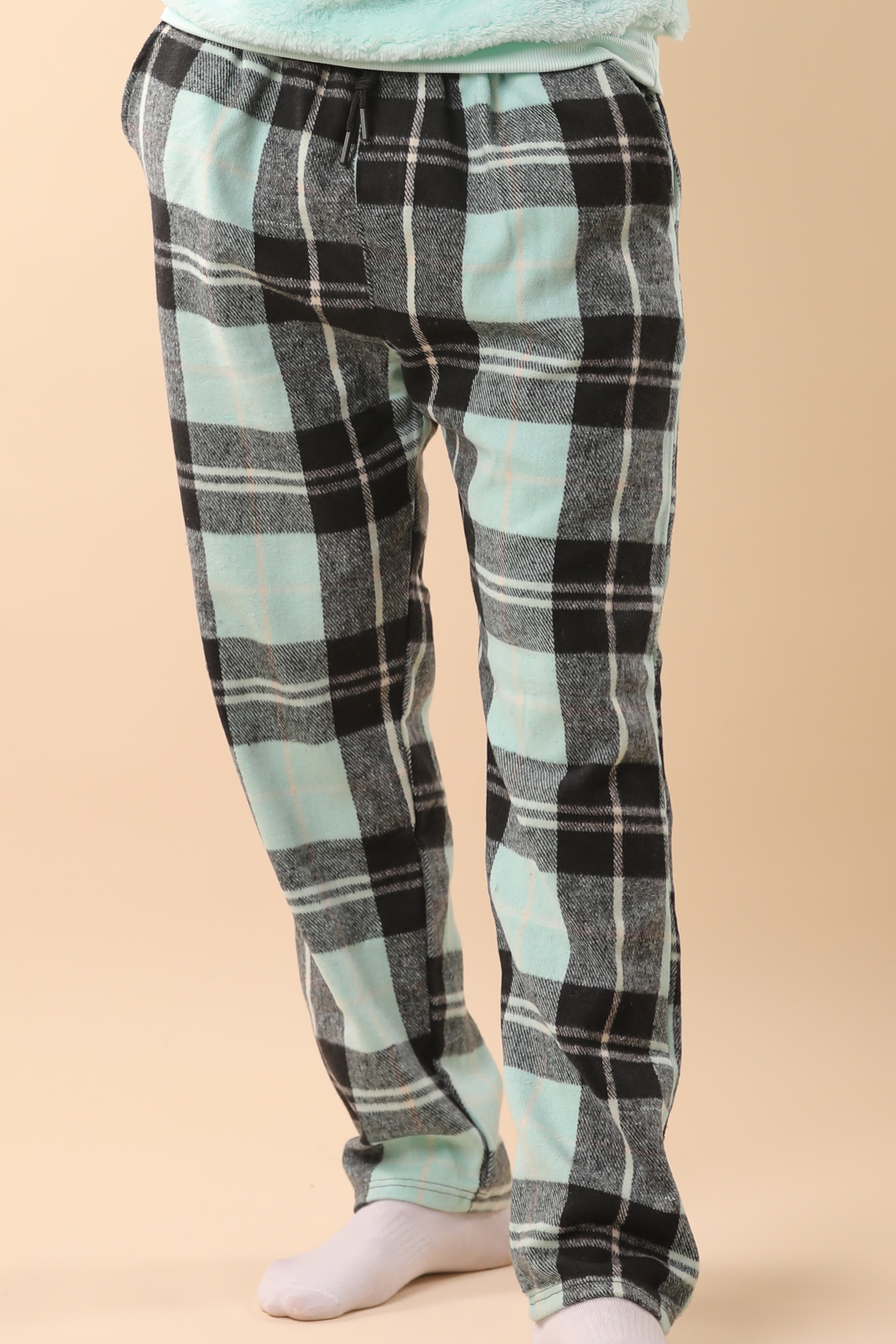 Mint Green & Black Plaid PJs 1