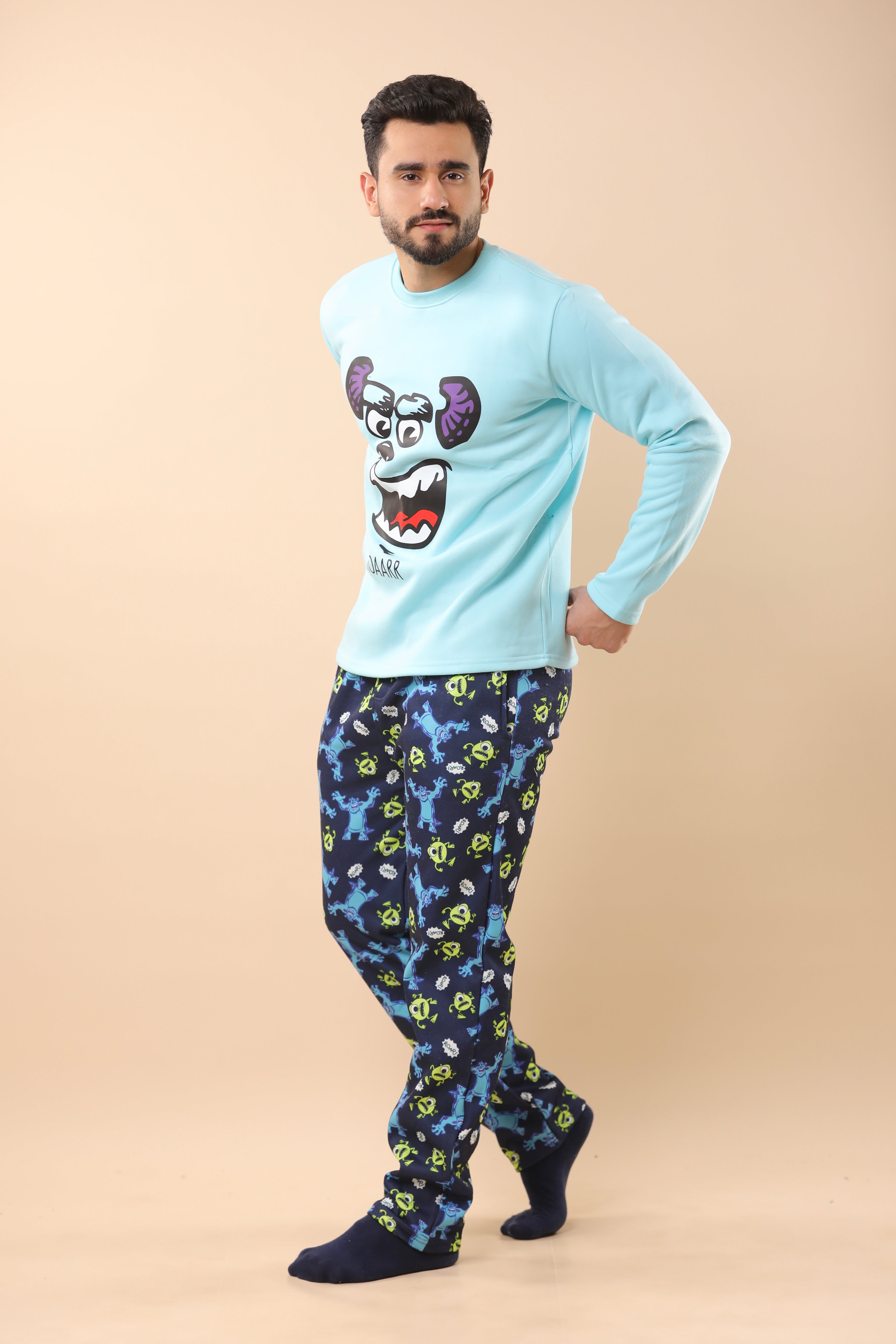 Monsters Inc. Printed PJs Couple Set