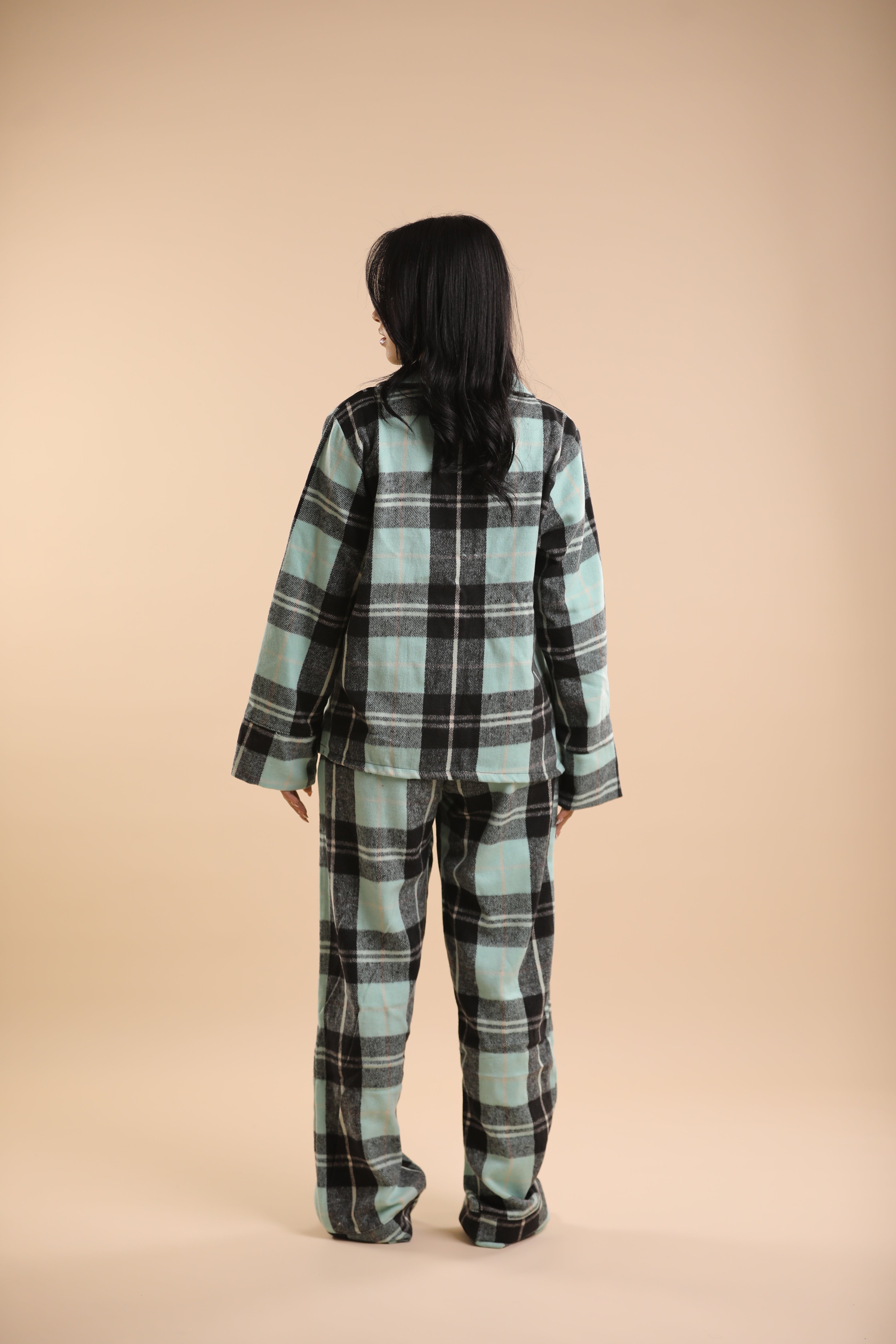 Mint Green & Black Plaid PJs 1