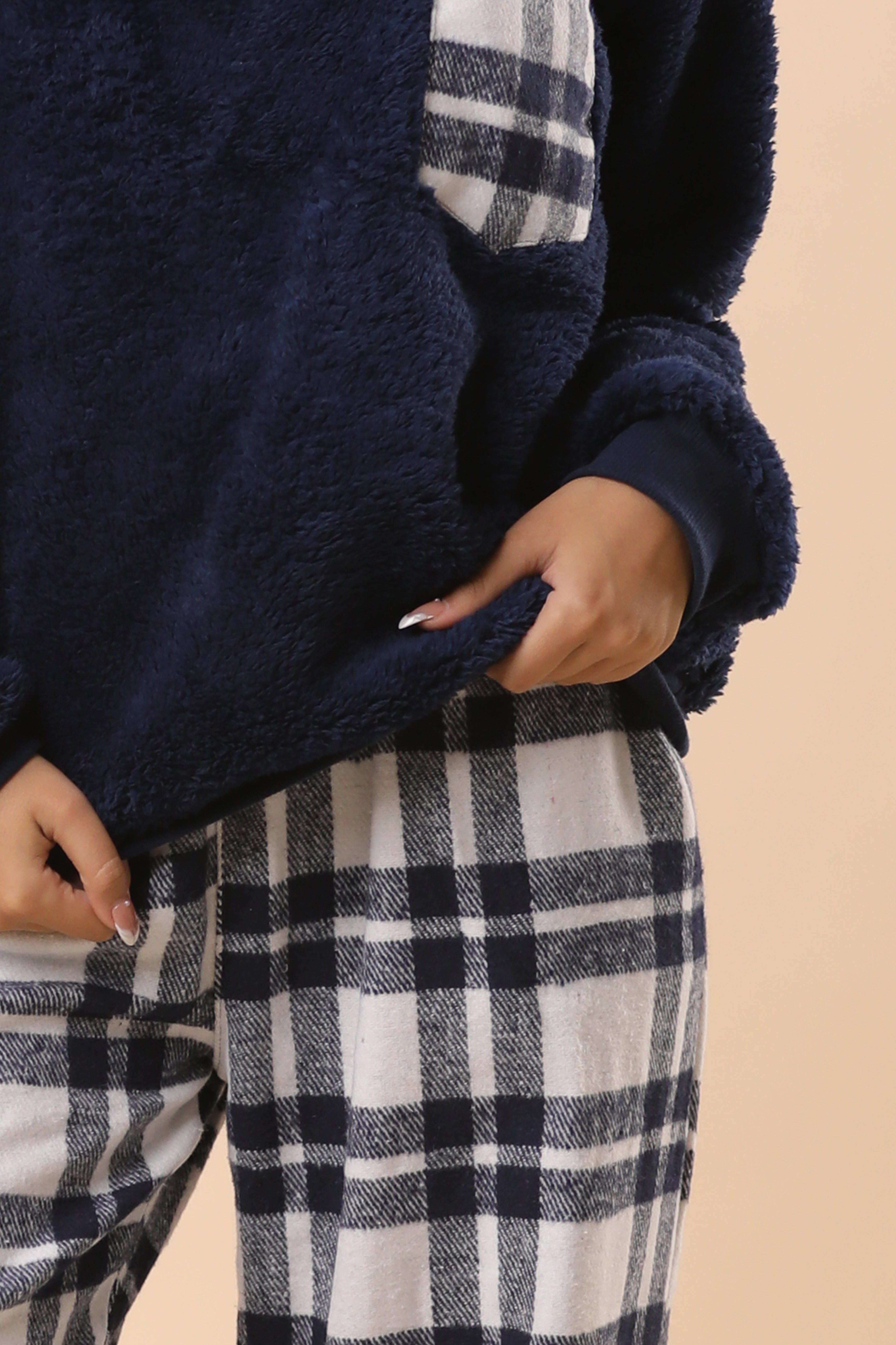 Dark Blue Plaid PJs 3