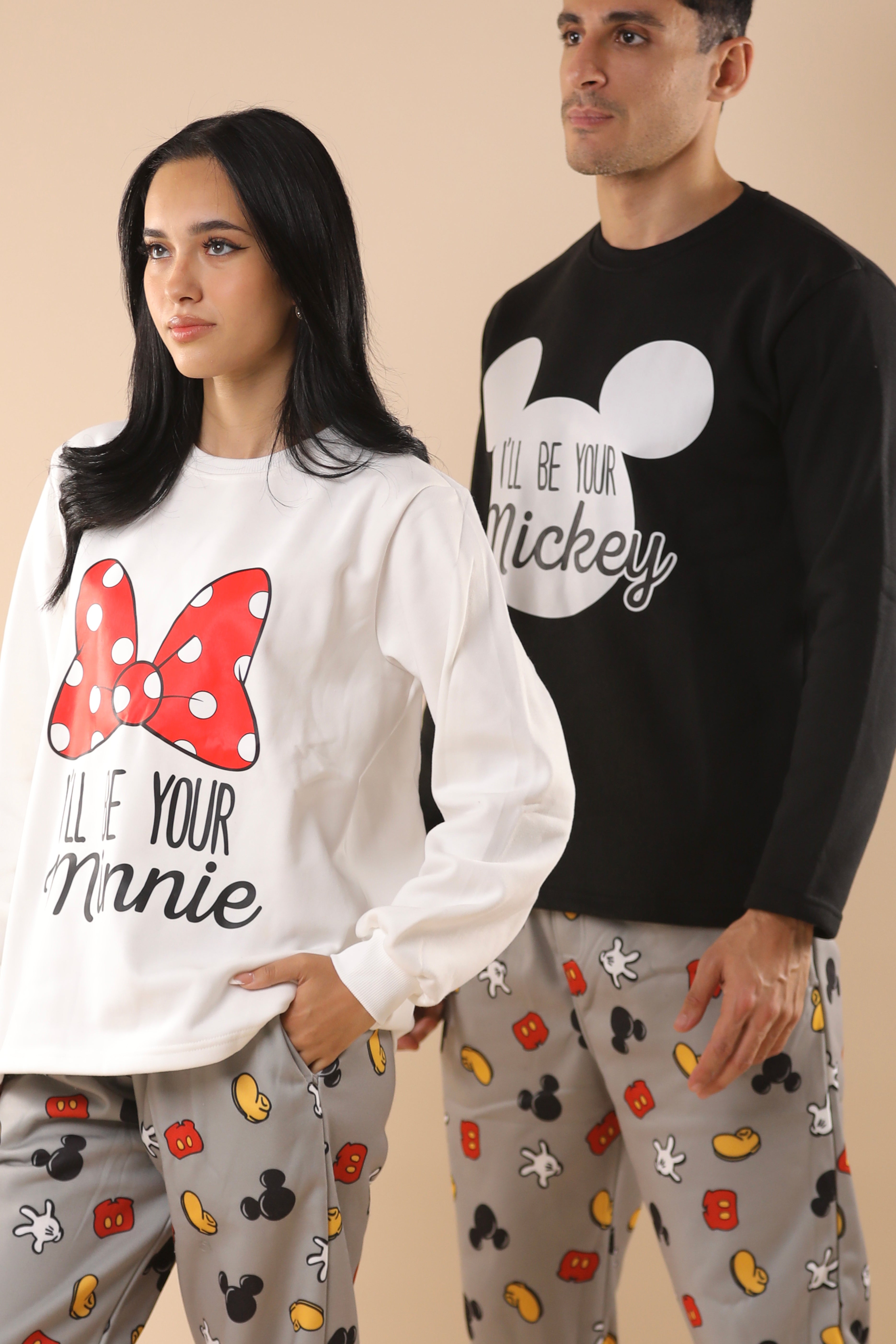 Mickey & Minnie Printed PJs Couple Set