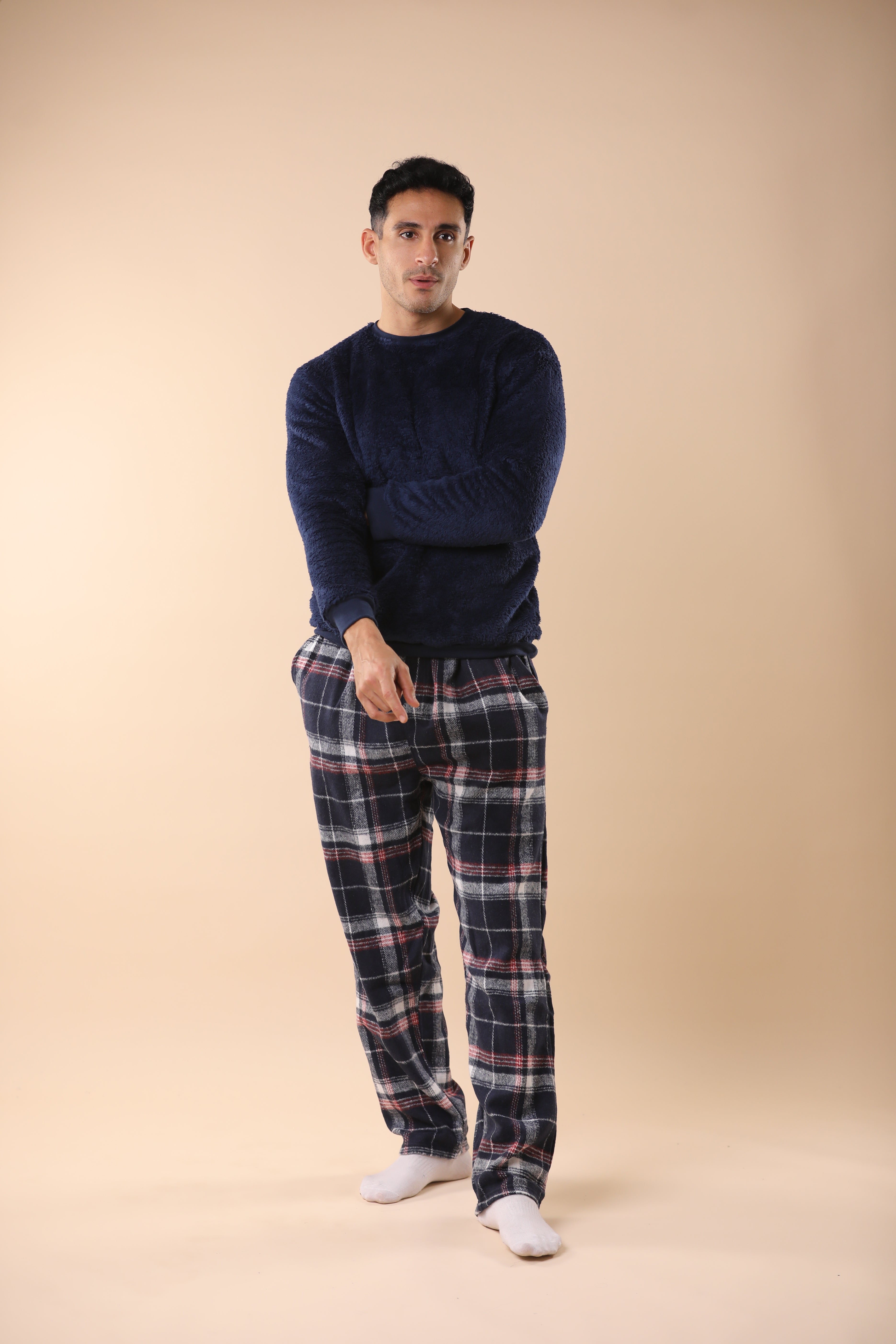 Red & Dark Blue Plaid PJs 2