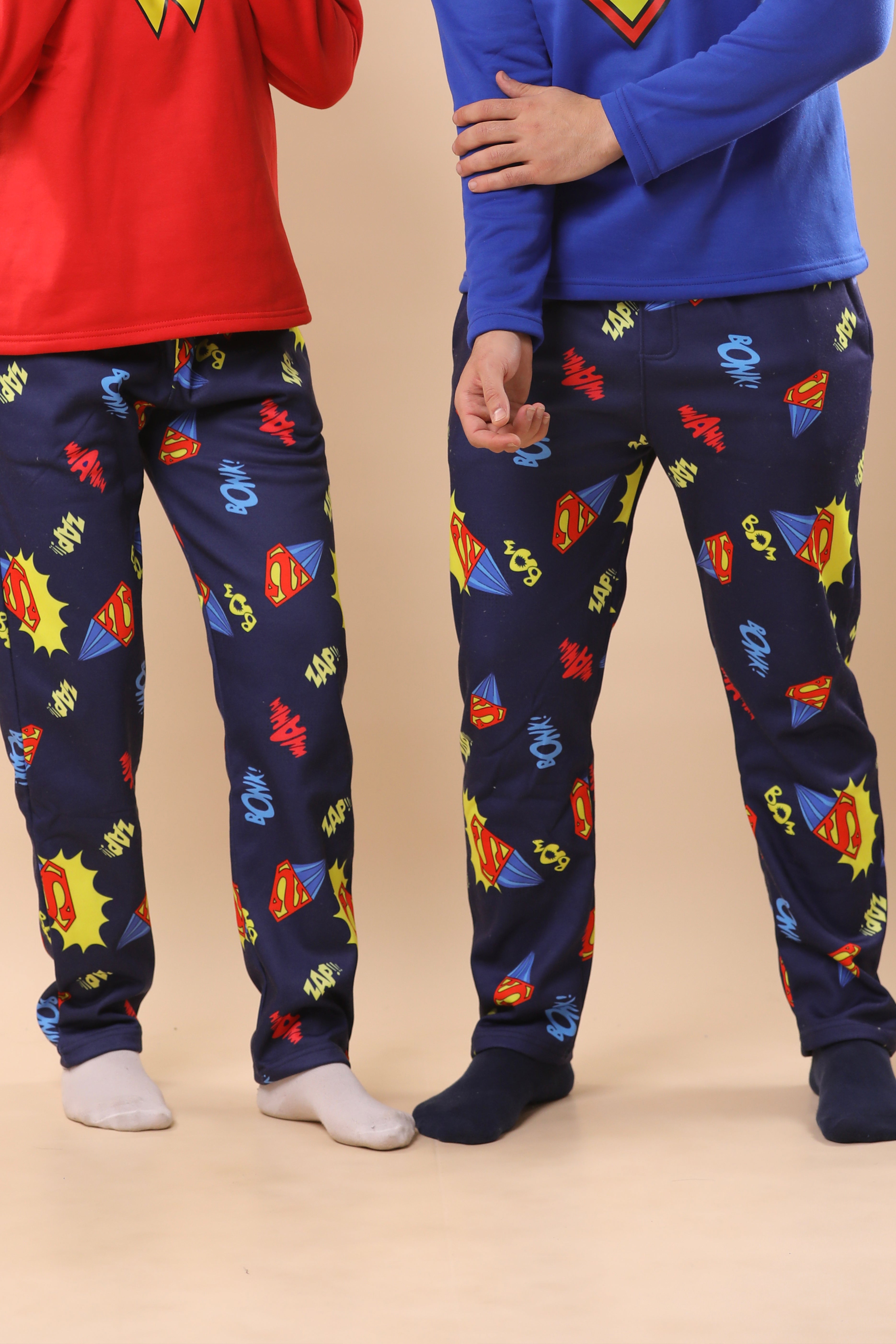 Superman & Wonder Woman Printed PJs Couple Set