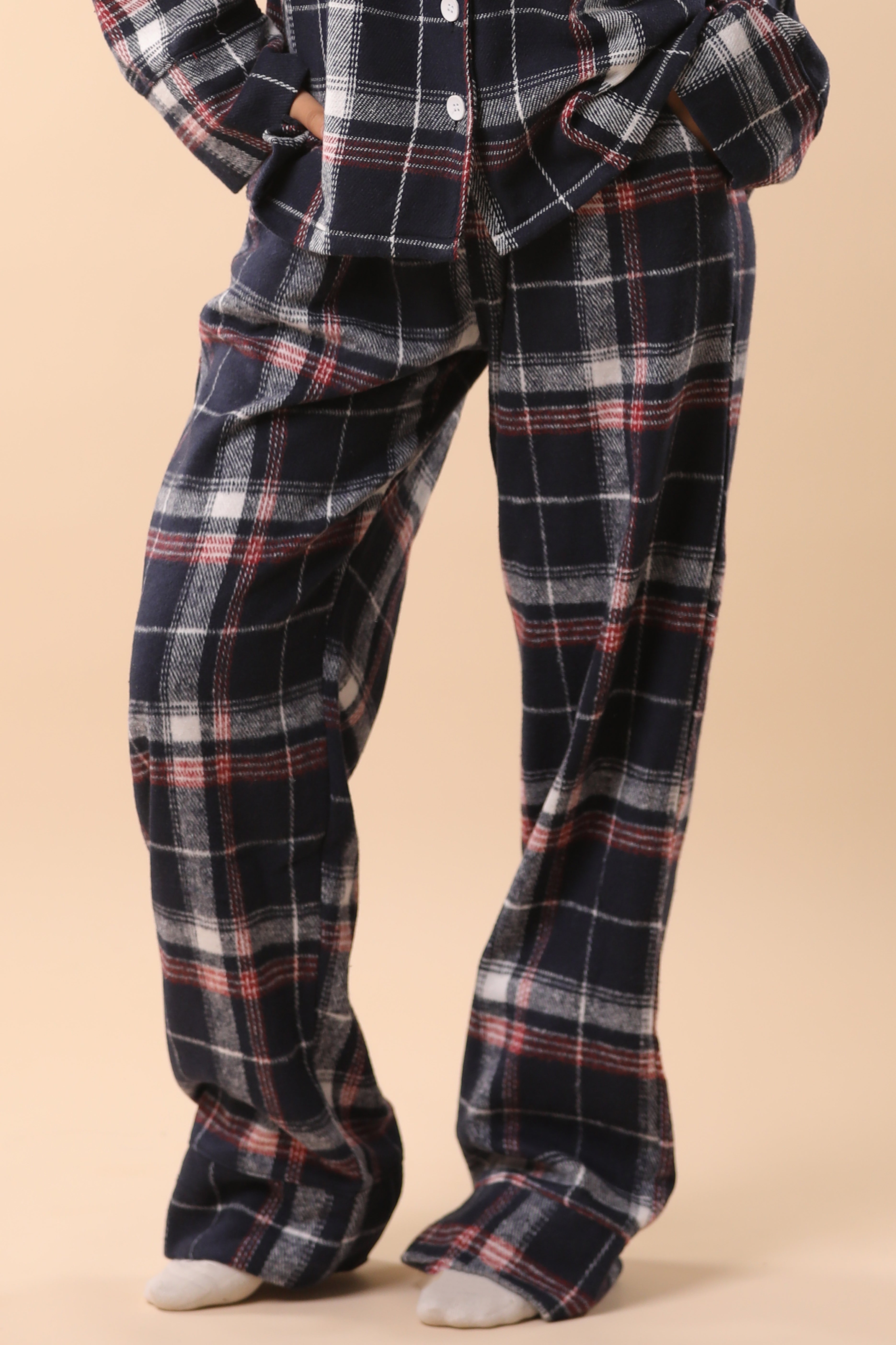 Red & Dark Blue Plaid PJs 2