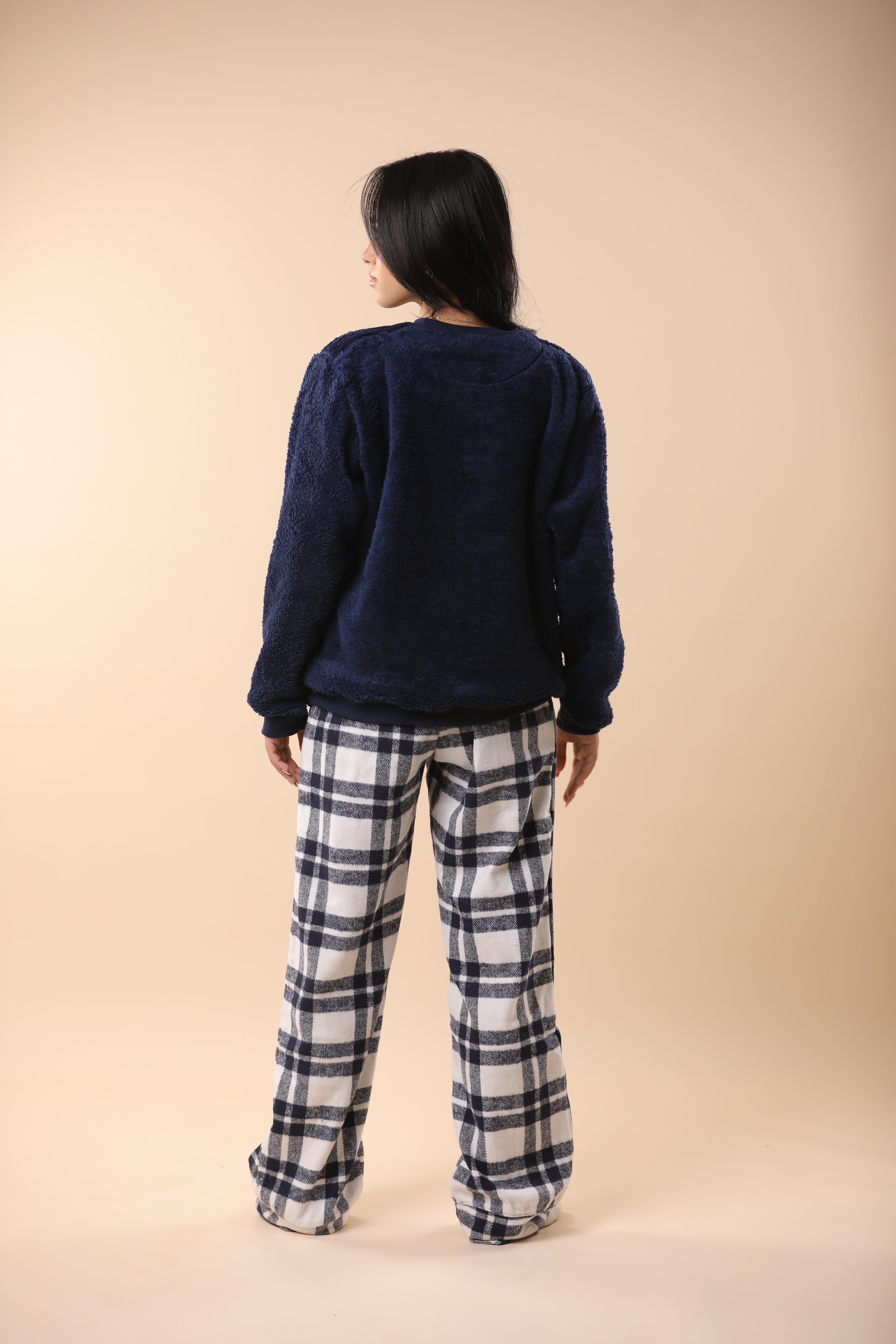 Dark Blue Plaid PJs 3