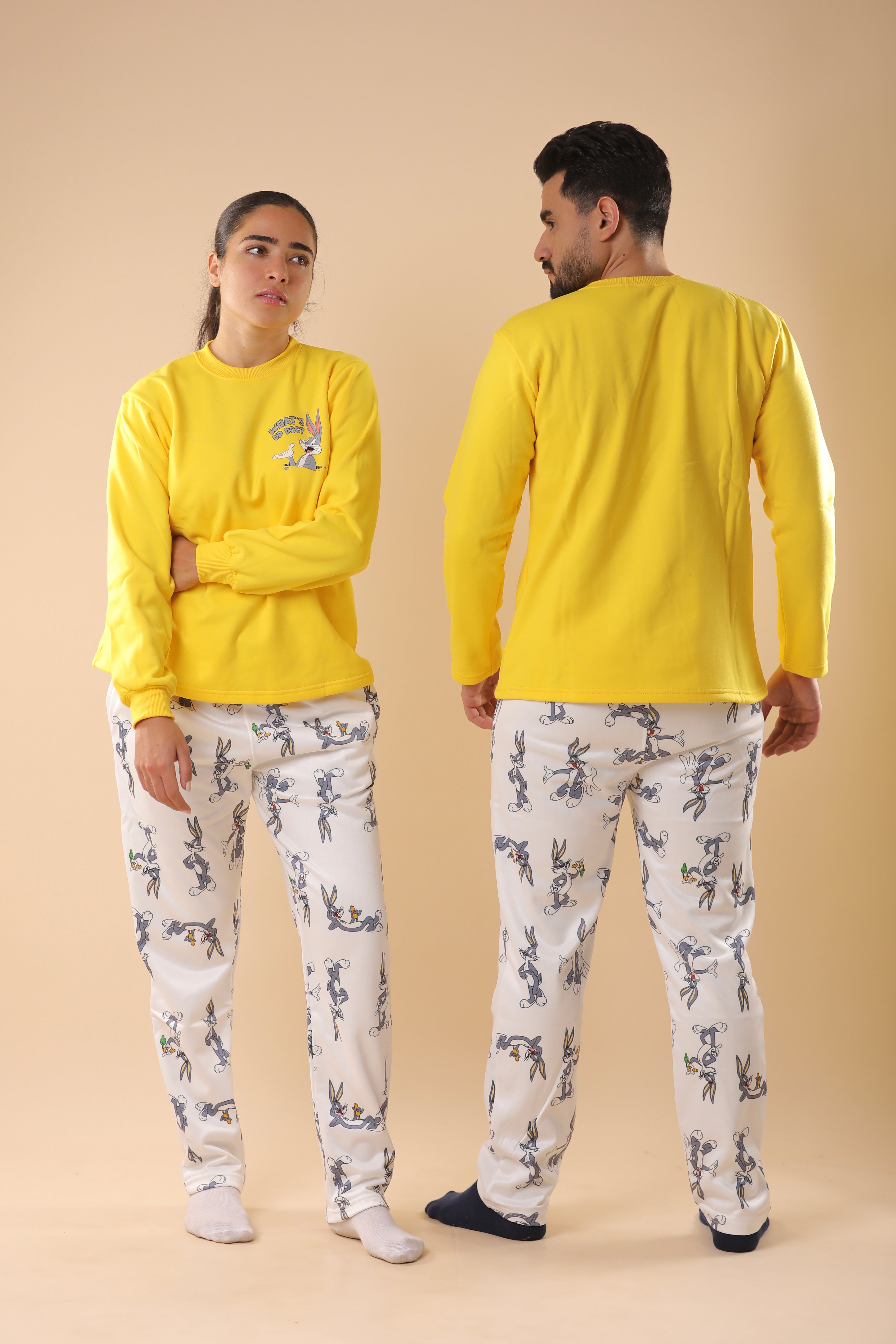 Bugs Bunny Printed PJs Couple Set