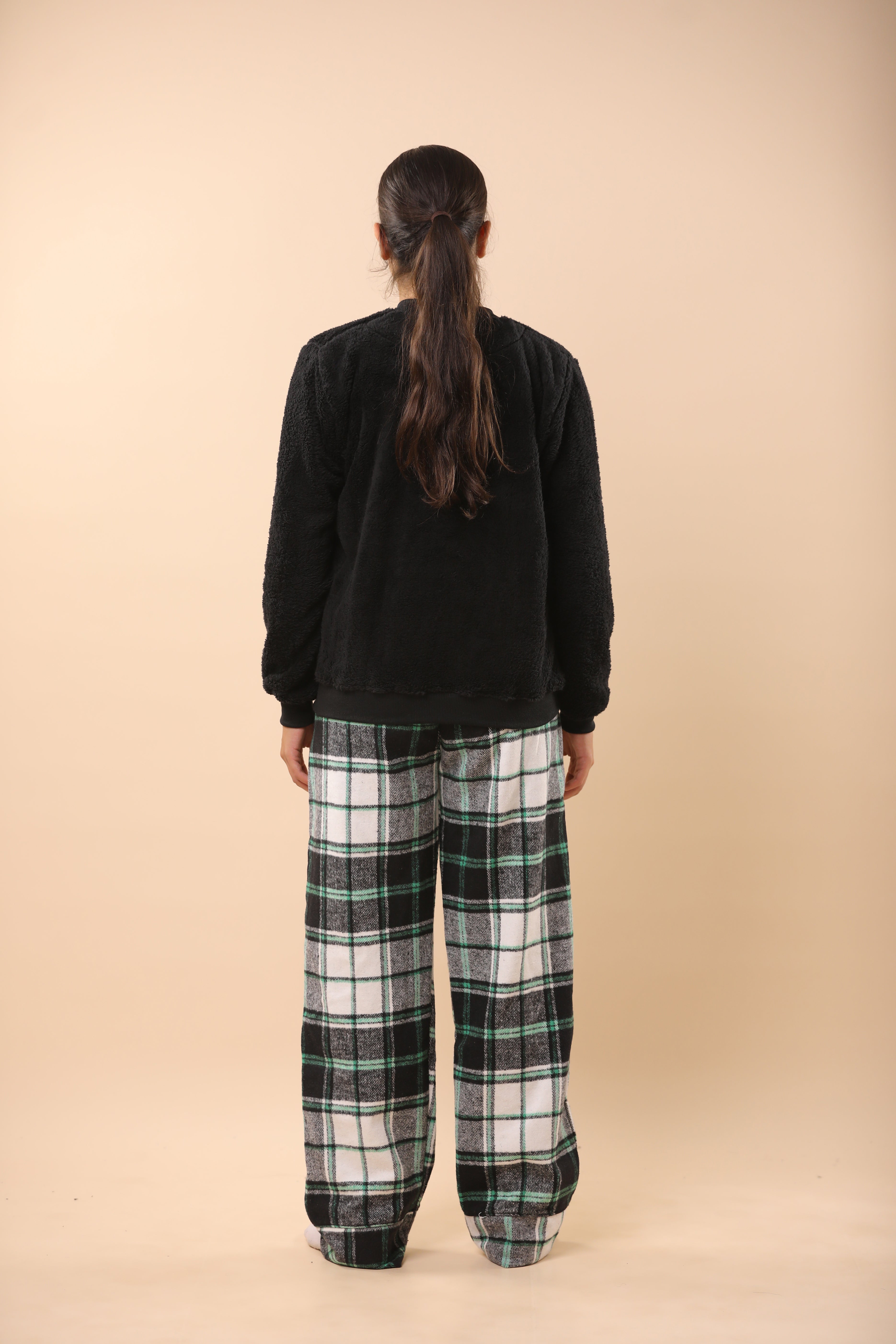 Christmas Green & Black Plaid PJs 6