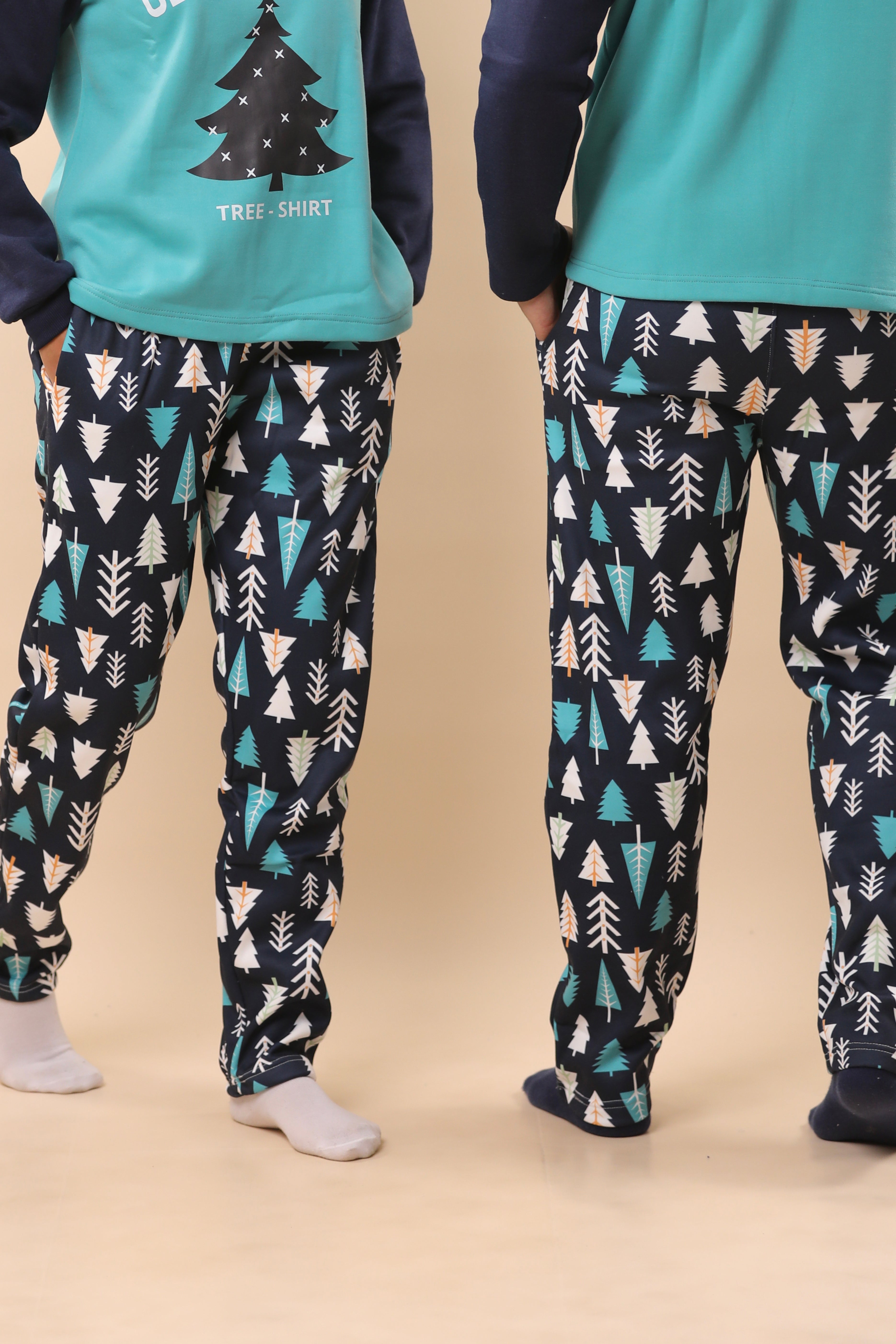 Christmas Tree Printed PJs Couple Set