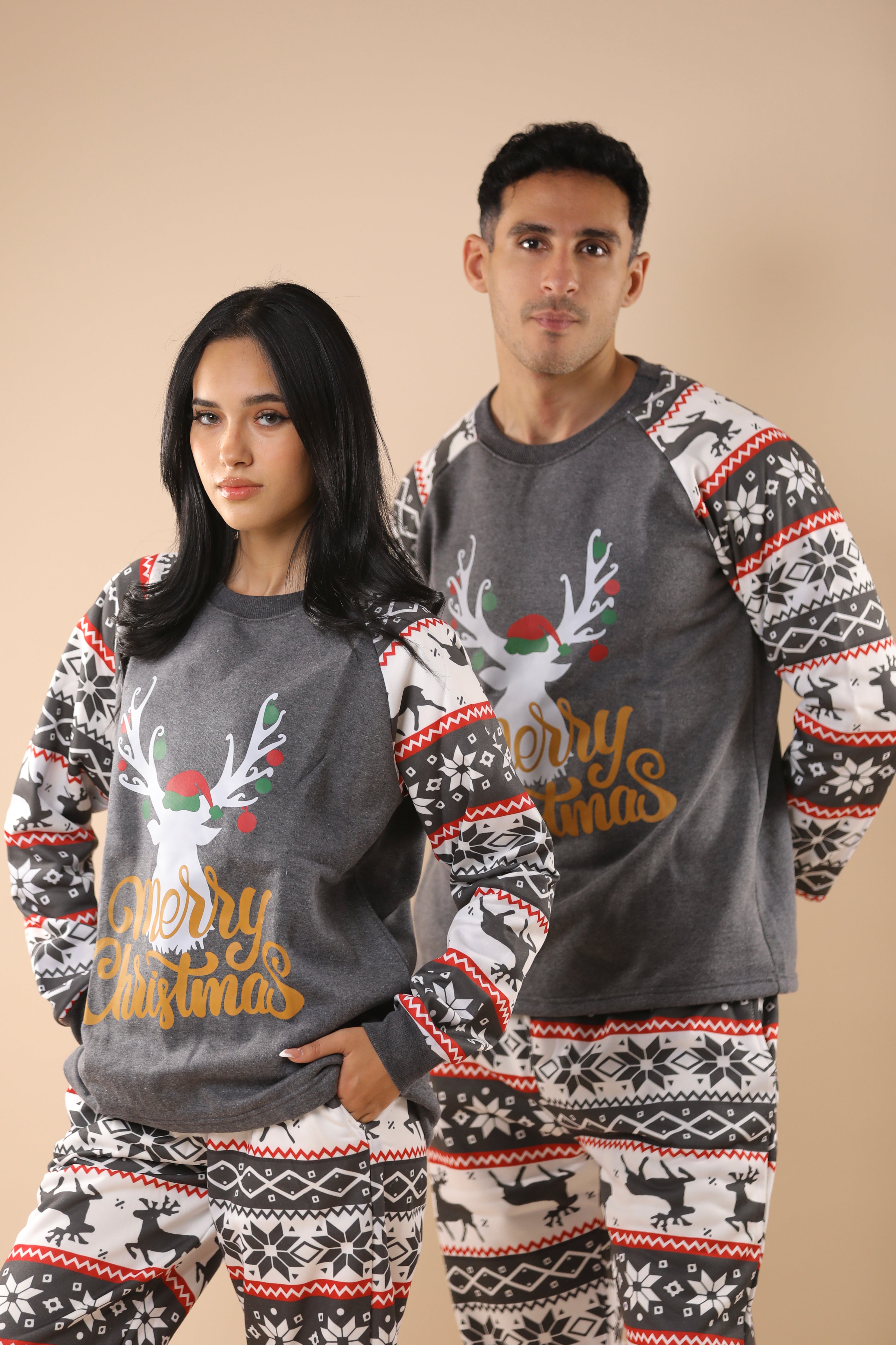 Merry Christmas Printed PJs Couple Set