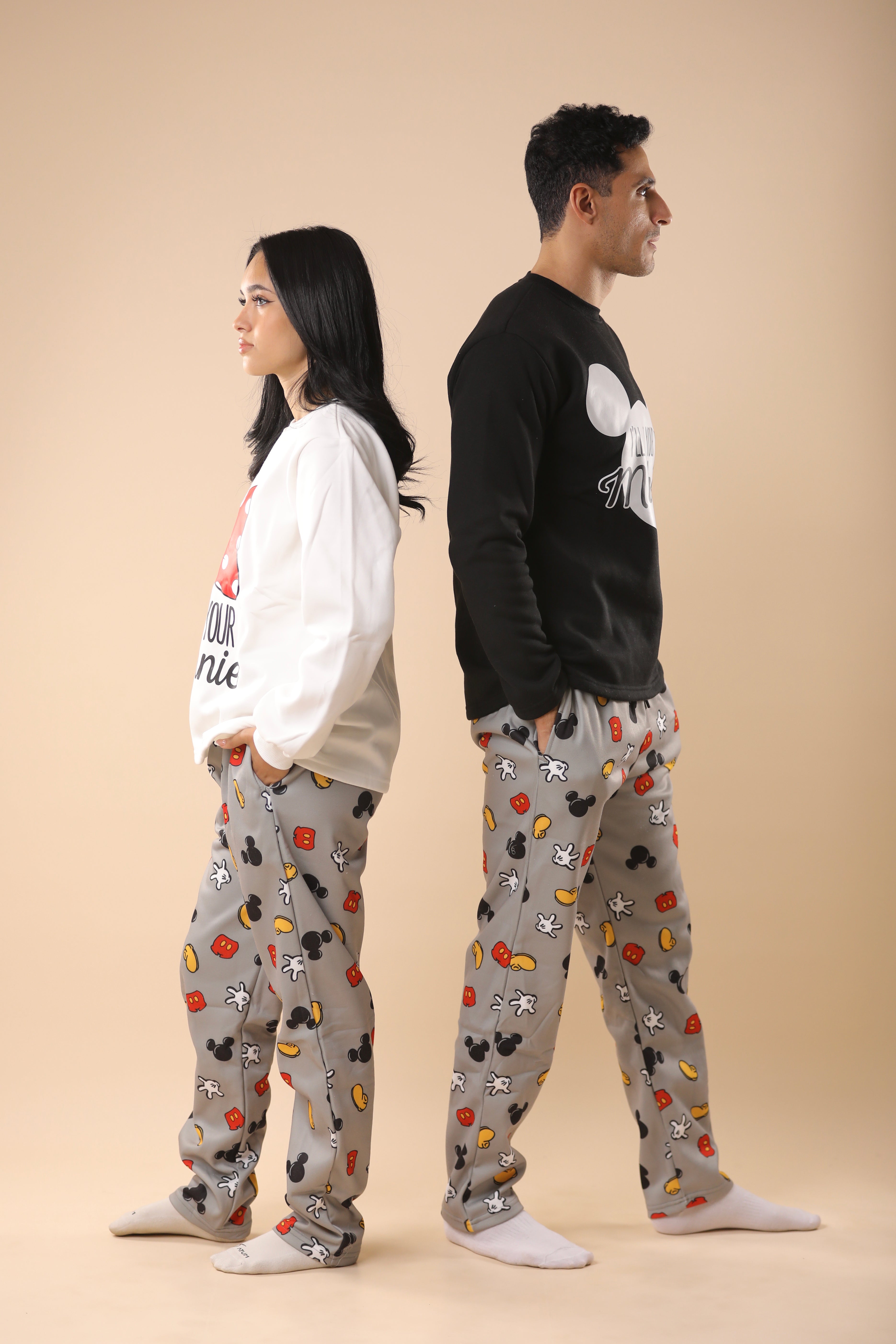 Mickey & Minnie Printed PJs Couple Set