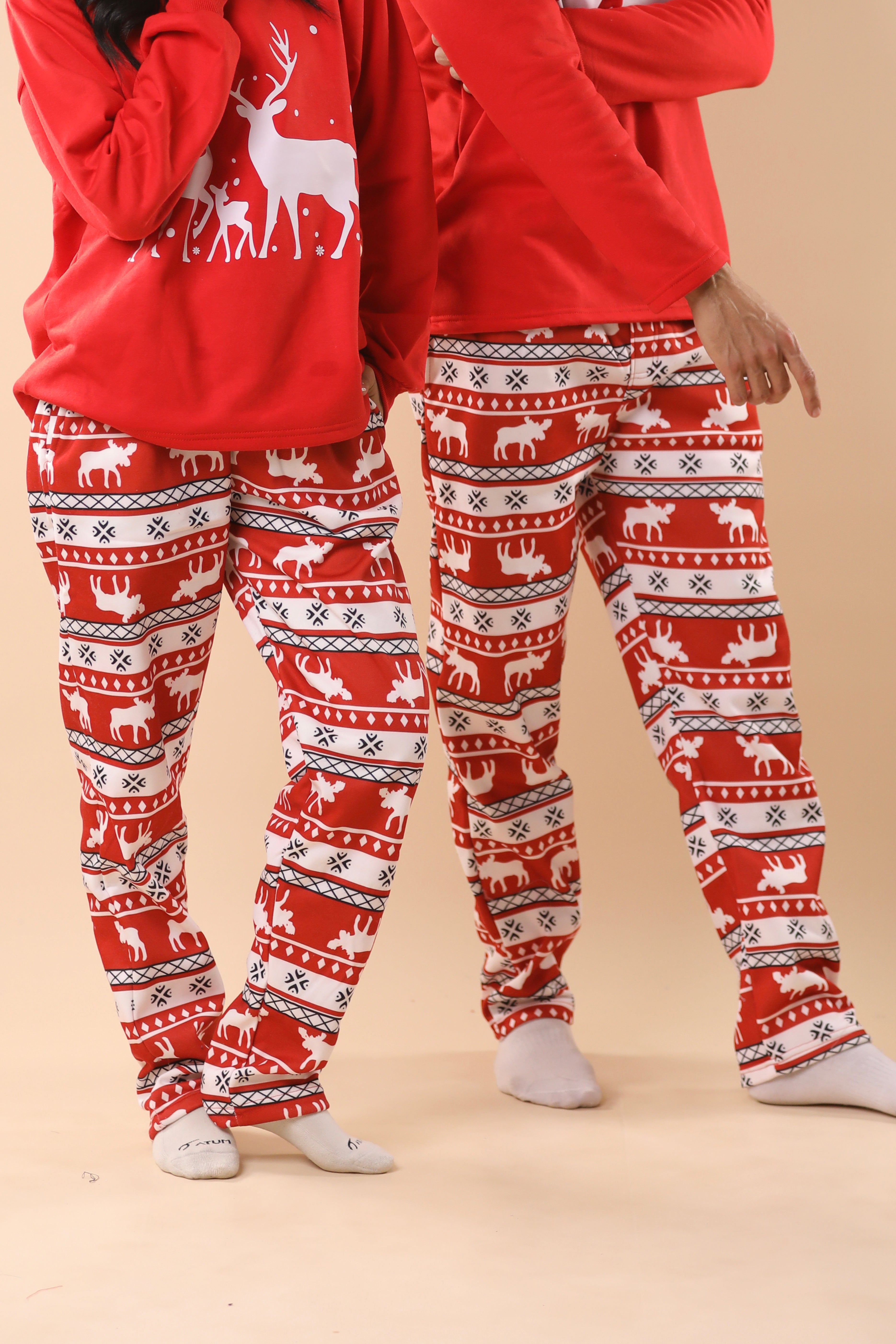 Christmas Reindeer Printed PJs Couple Set